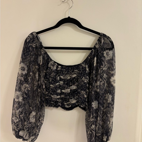 Free People Tops - Free People Lilia Top in Navy Combo XS